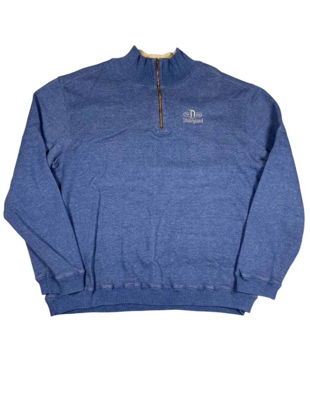 Disney Parks Disneyland Mens XL Blue 1/4 Zip Pullover Mickey Mouse Sweatshirt